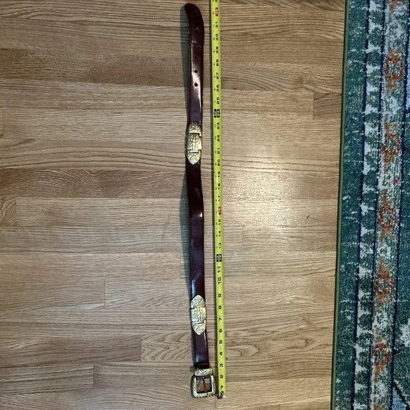 Fossil Brown Leather Women's Belt w Brass Accents and Buckle Sz S - Picture 10 of 10